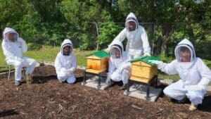 Honey Bee Apiary Team at R&B 1 Urban County Farm