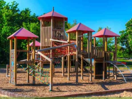 rubber mulch on a playground